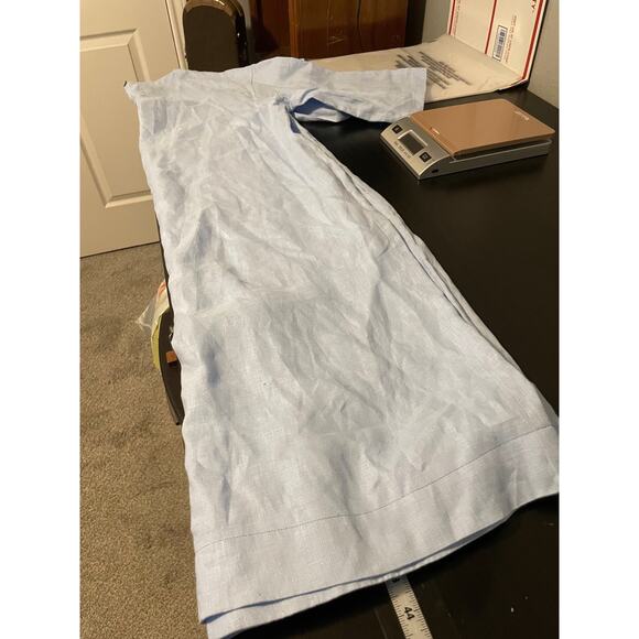 Lintico Dress Womens XL Blue Linen Shift Midi Button Detail Pockets Lagenlook - Picture 8 of 9